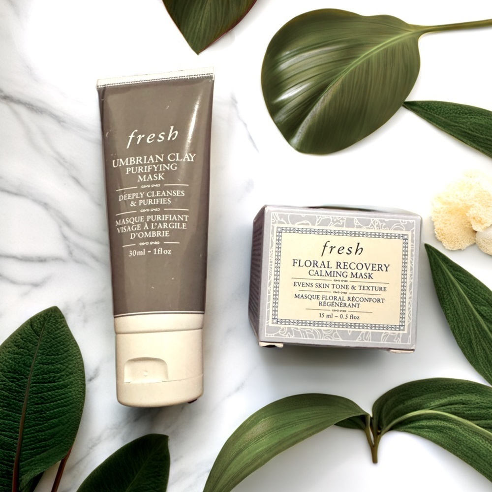 💦 FRESH Umbrian Clay Purifying Mask + Floral Recovery Calming Mask Minis Set